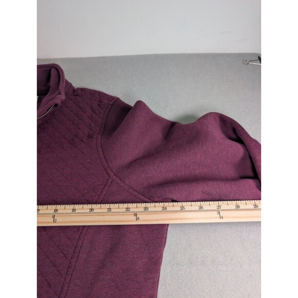 L. L. Bean Women's Quilted Quarter-Zip Pullover in Deep Wine Burgundy Size XL - Picture 8 of 13